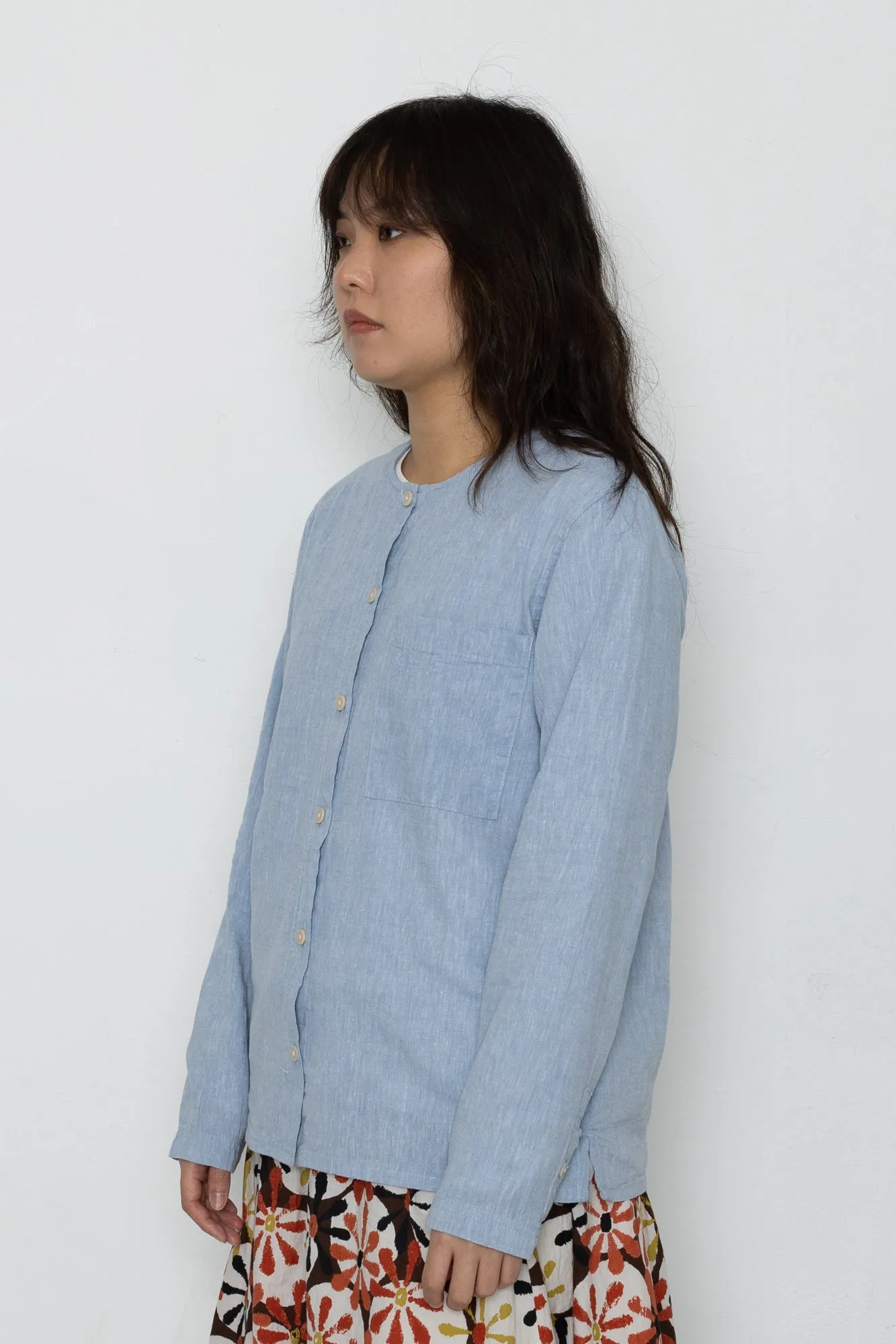 Riviera Shirt - Blue Linen sold by Folk product image thumbnail 2