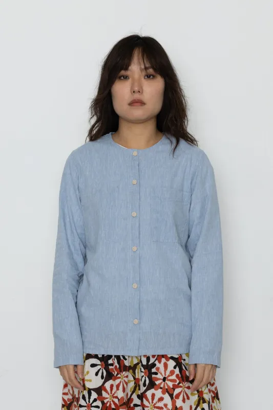 Riviera Shirt - Blue Linen made by Folk