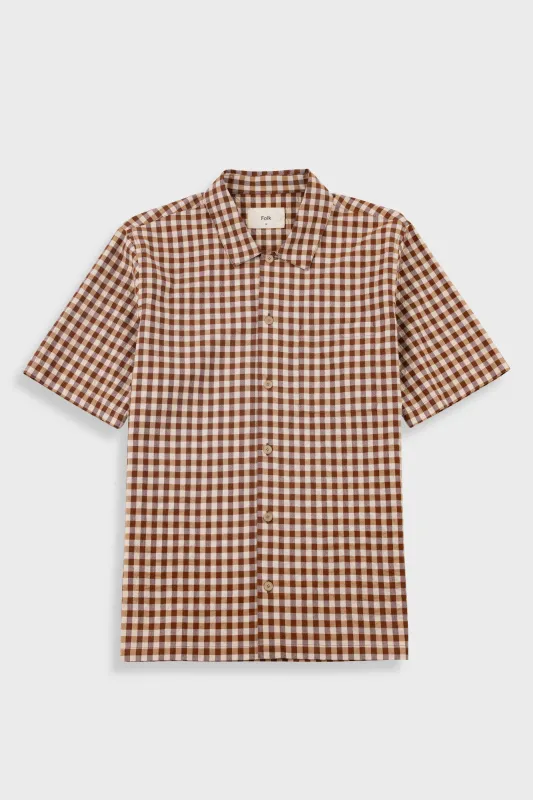 Gabe Shirt - Clay Gingham made by Folk