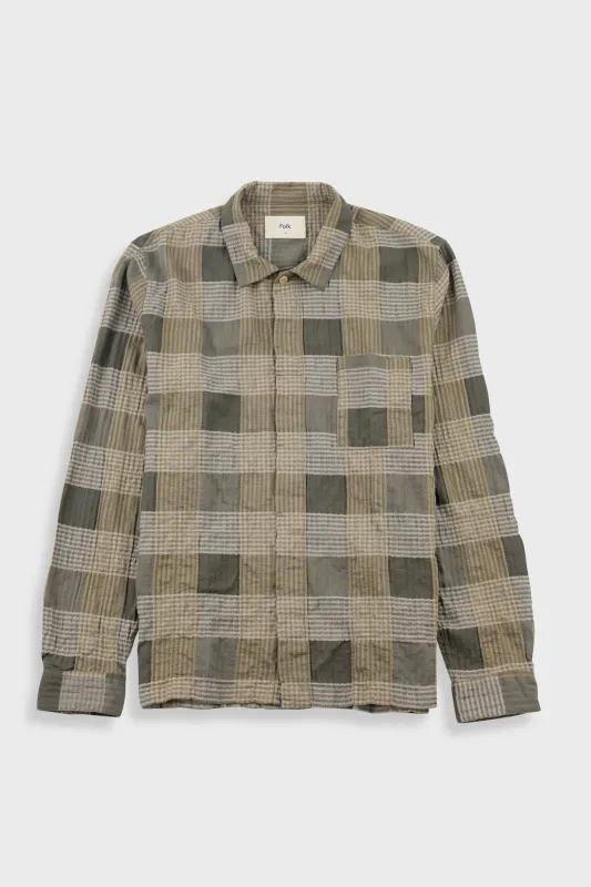 Patch Shirt - Sage Multicheck made by Folk
