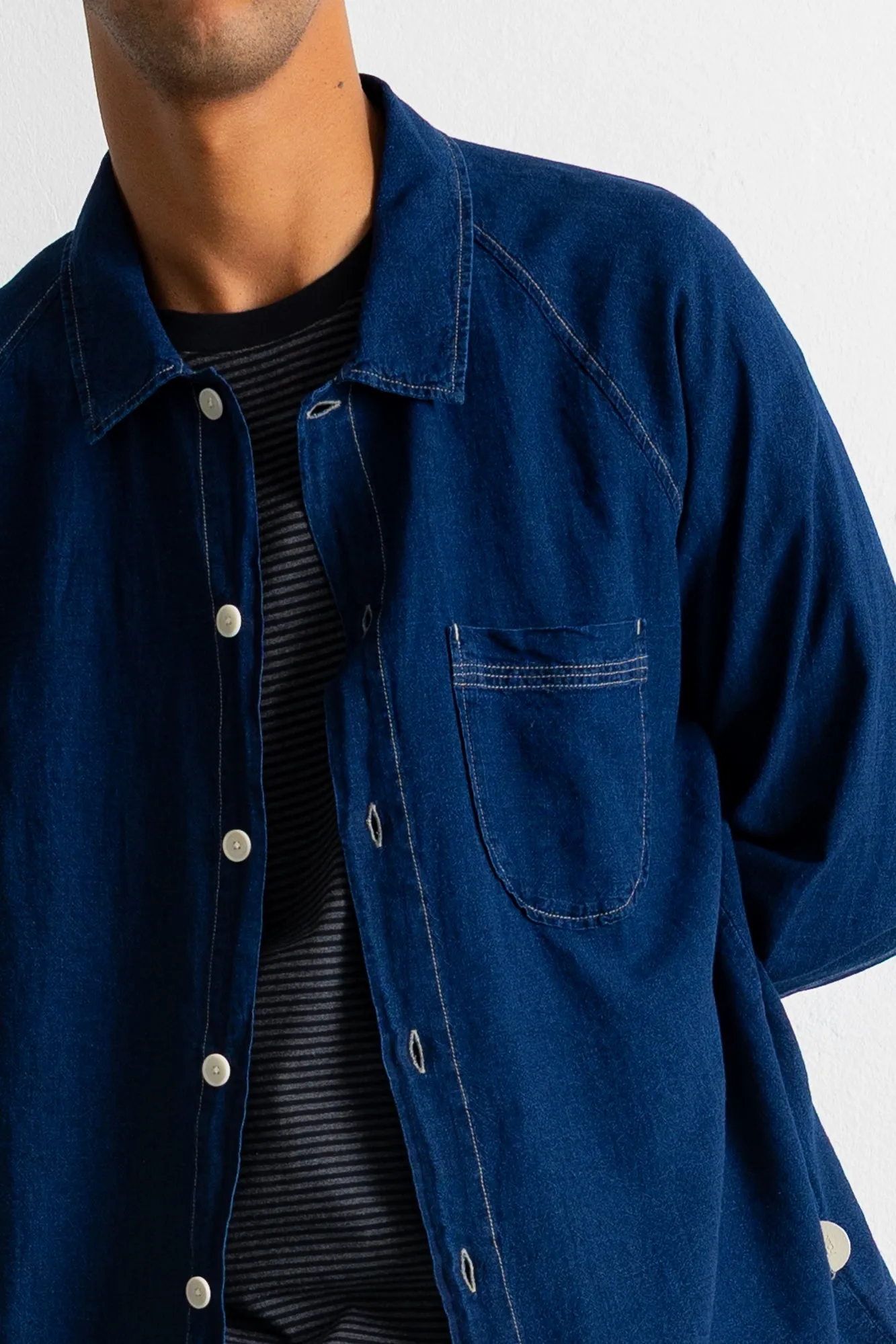 Raglan Shirt - Deep Indigo Linen sold by Folk product image thumbnail 5