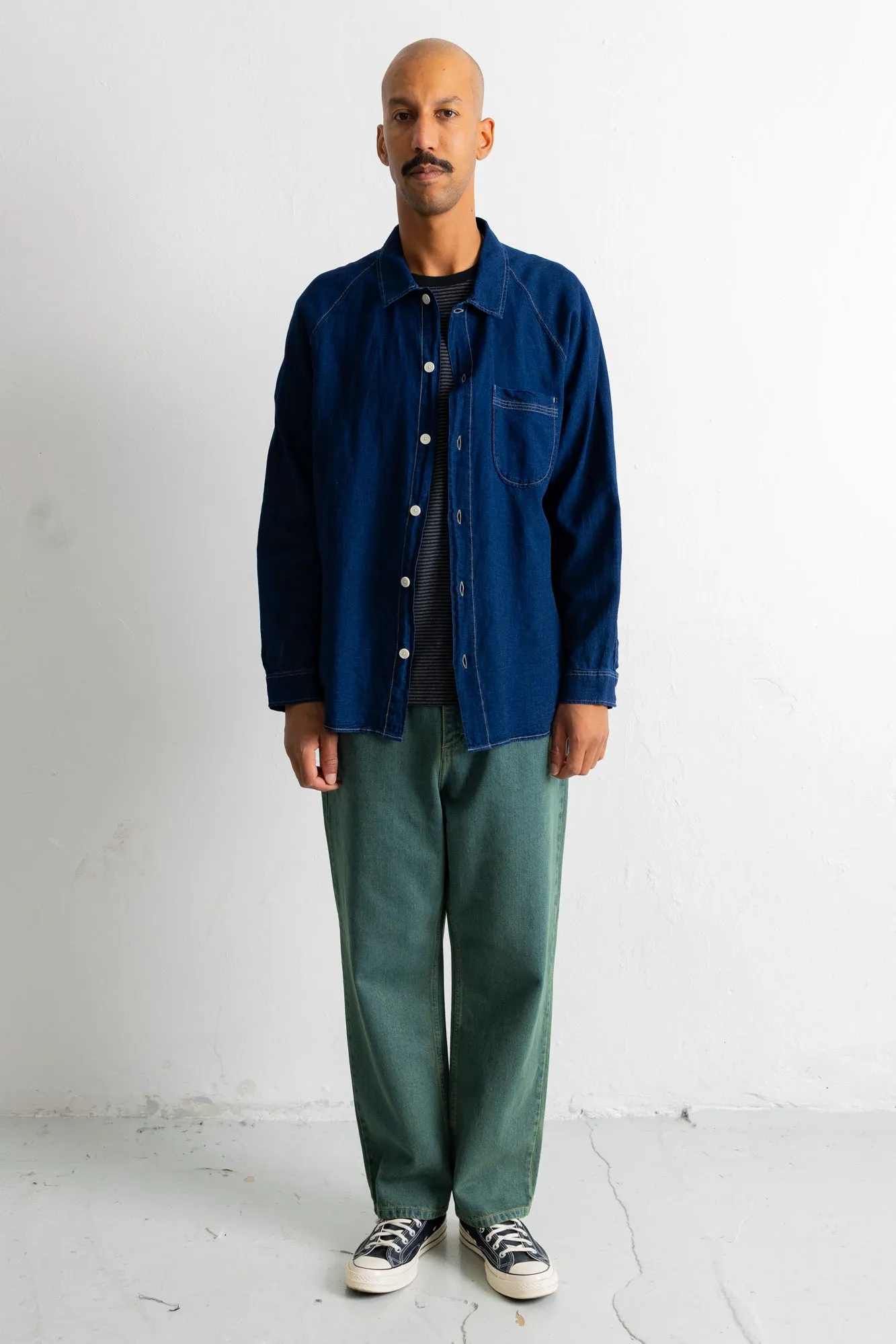 Raglan Shirt - Deep Indigo Linen sold by Folk product image thumbnail 2