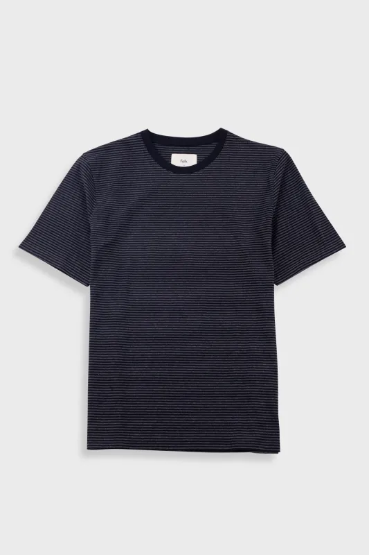 1x1 Striped T-Shirt - Black / Charcoal made by Folk