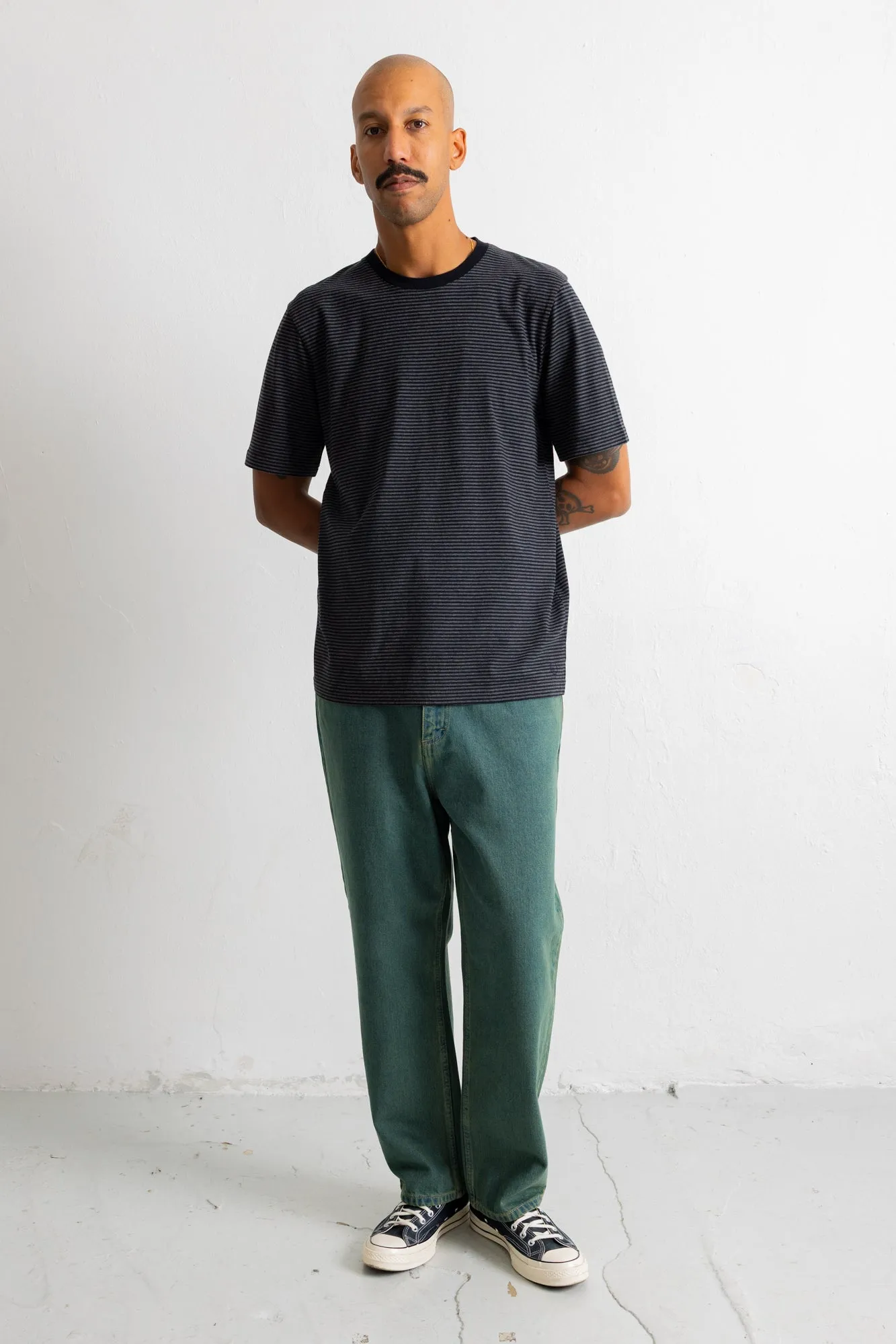 1x1 Striped T-Shirt - Black / Charcoal sold by Folk product image thumbnail 3