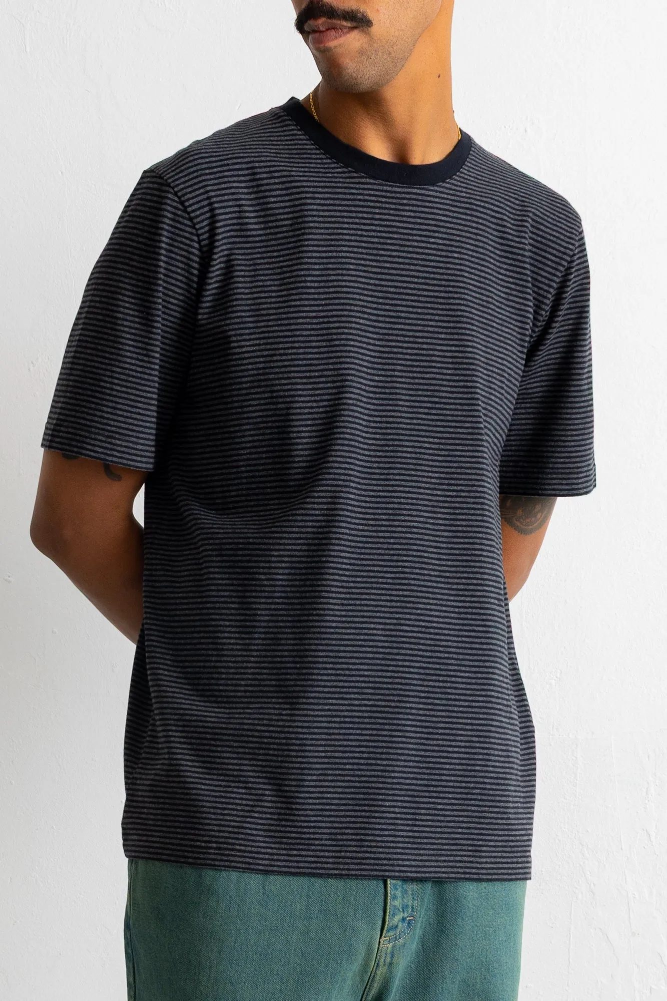 1x1 Striped T-Shirt - Black / Charcoal sold by Folk product image thumbnail 4