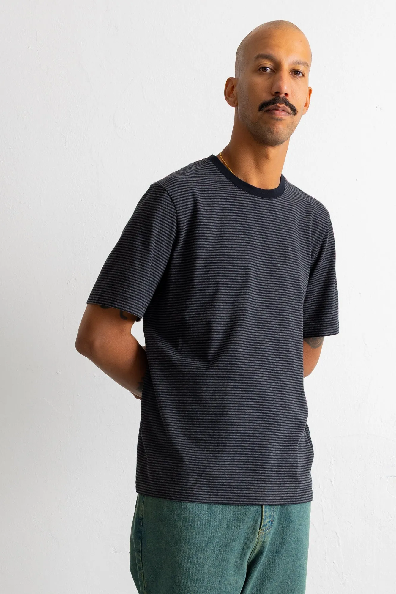 1x1 Striped T-Shirt - Black / Charcoal sold by Folk product image thumbnail 2