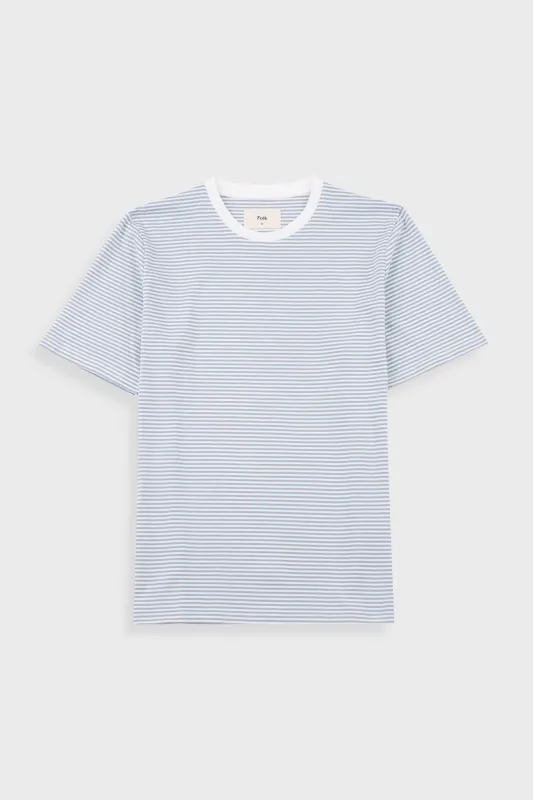 1x1 Striped T-Shirt - Blue Oxide / Ecru made by Folk
