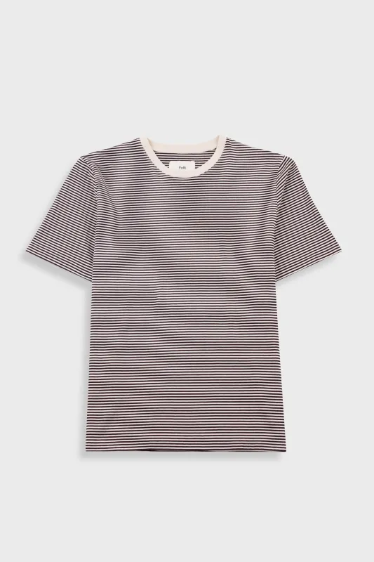 1x1 Striped T-Shirt - Espresso / Stone made by Folk