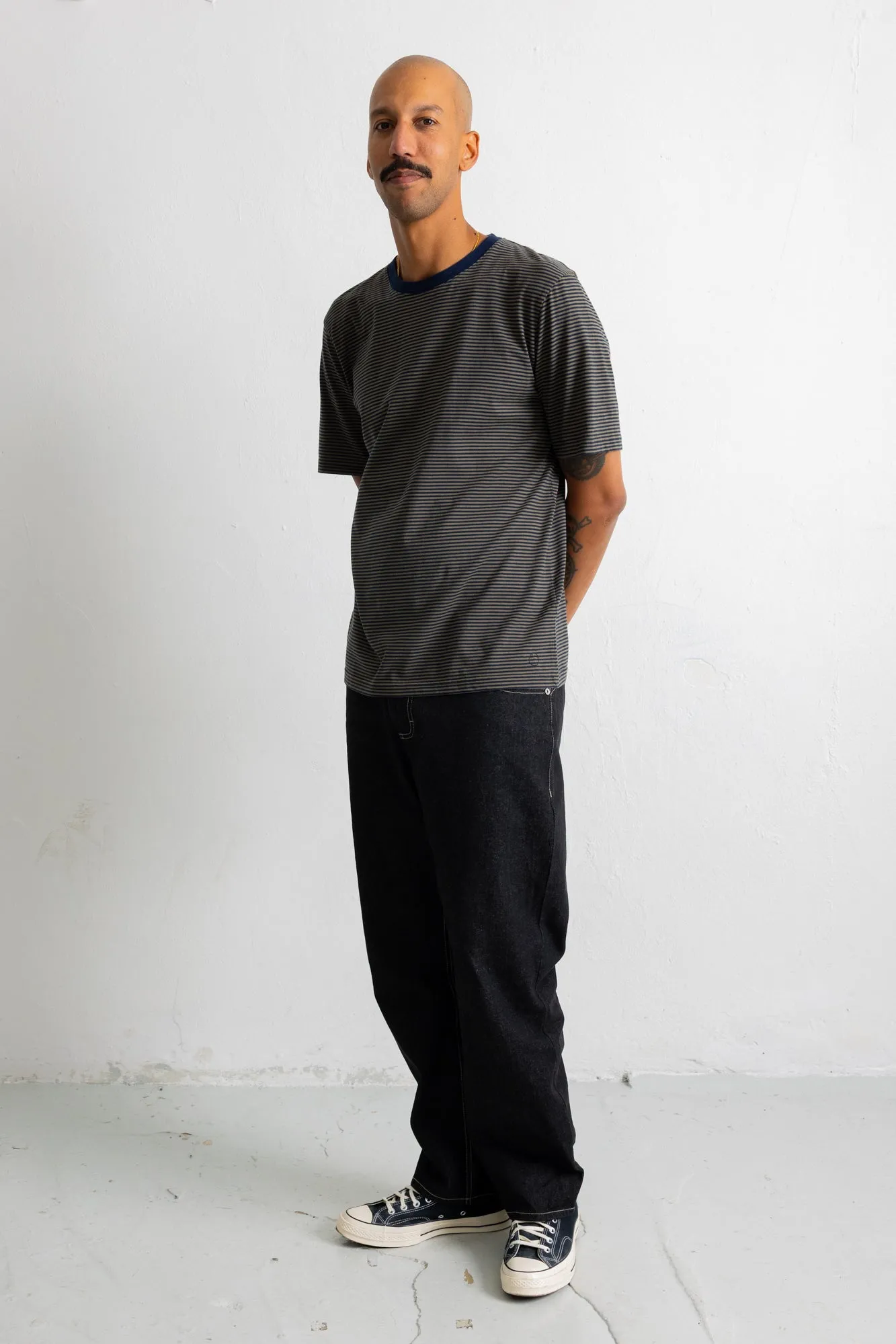 1x1 Striped T-Shirt - Navy / Olive sold by Folk product image thumbnail 3