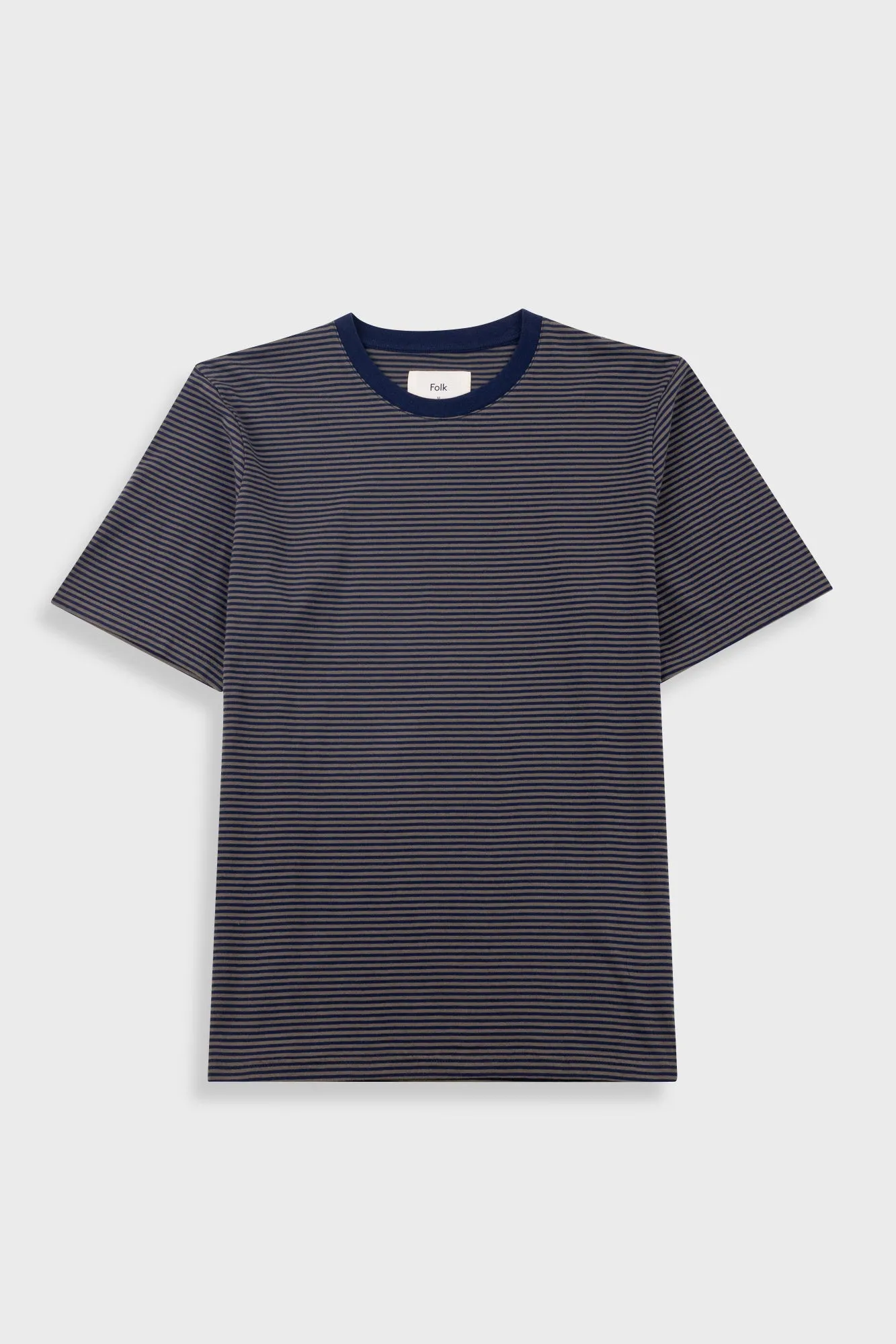 1x1 Striped T-Shirt - Navy / Olive sold by Folk