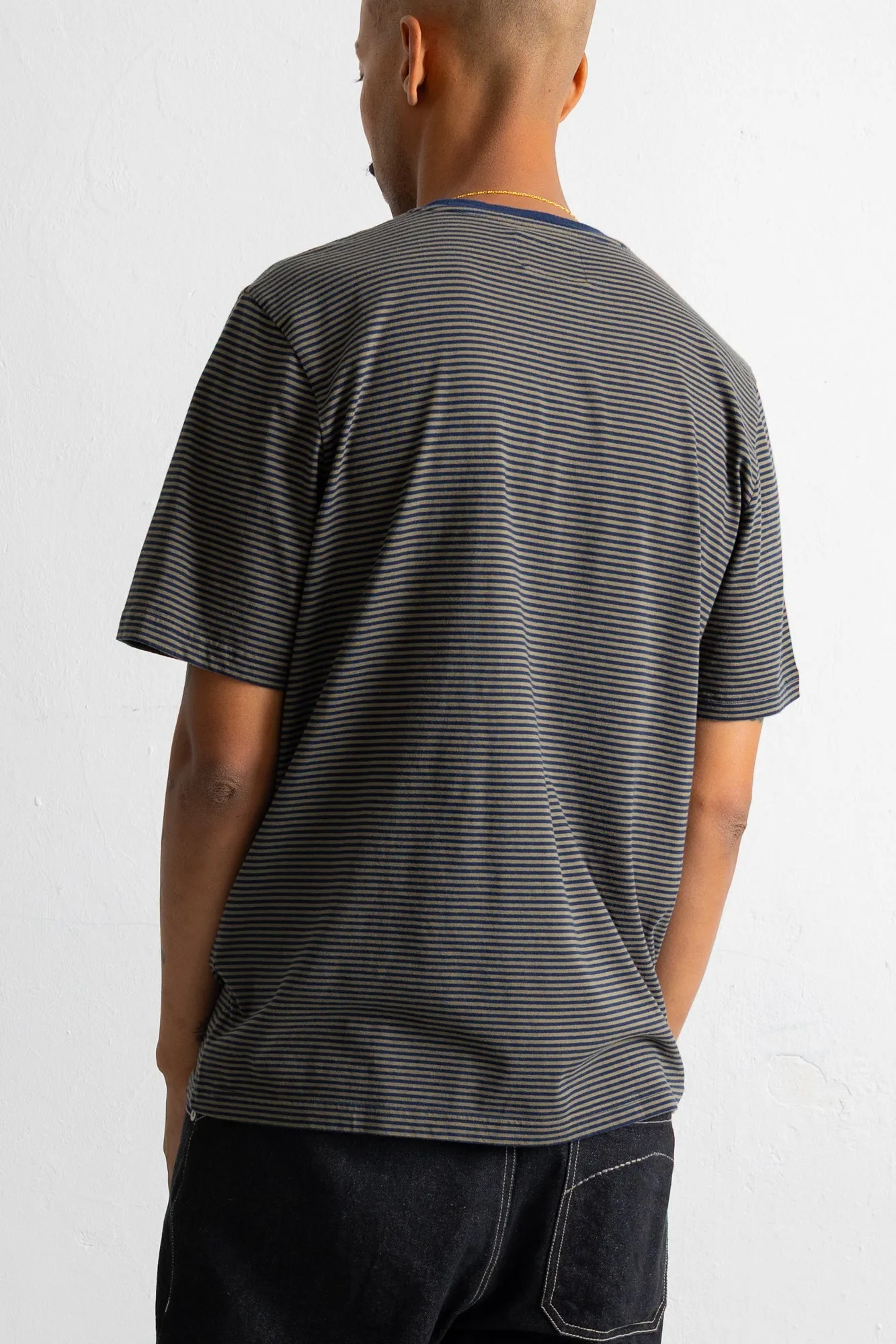 1x1 Striped T-Shirt - Navy / Olive sold by Folk product image thumbnail 5