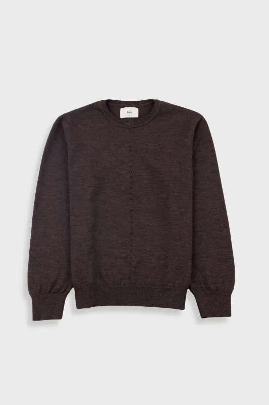 Fine Knit Crew - Espresso Melange made by Folk