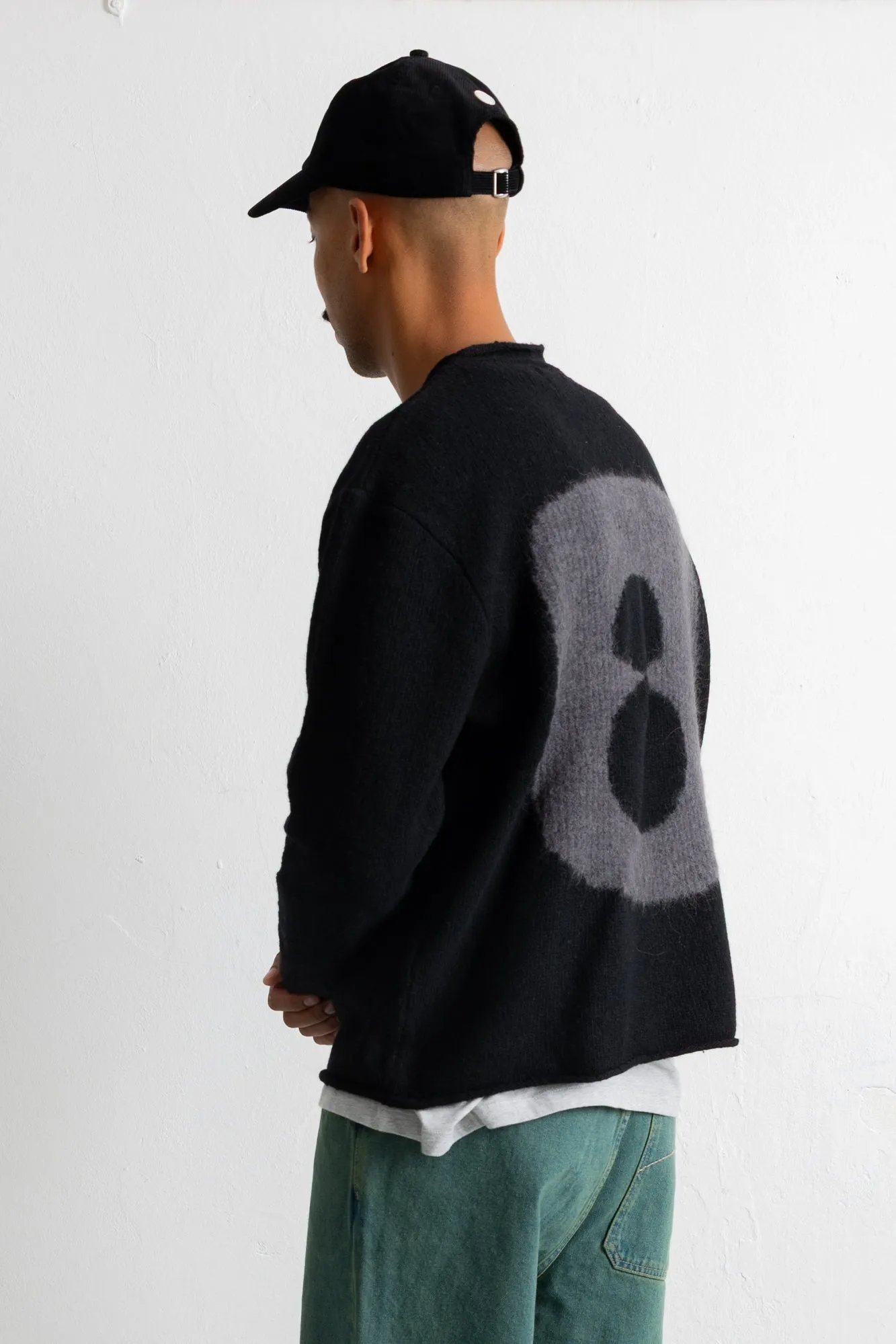 Slouch Crew - Black Charcoal Cast Intarsia sold by Folk product image thumbnail 5