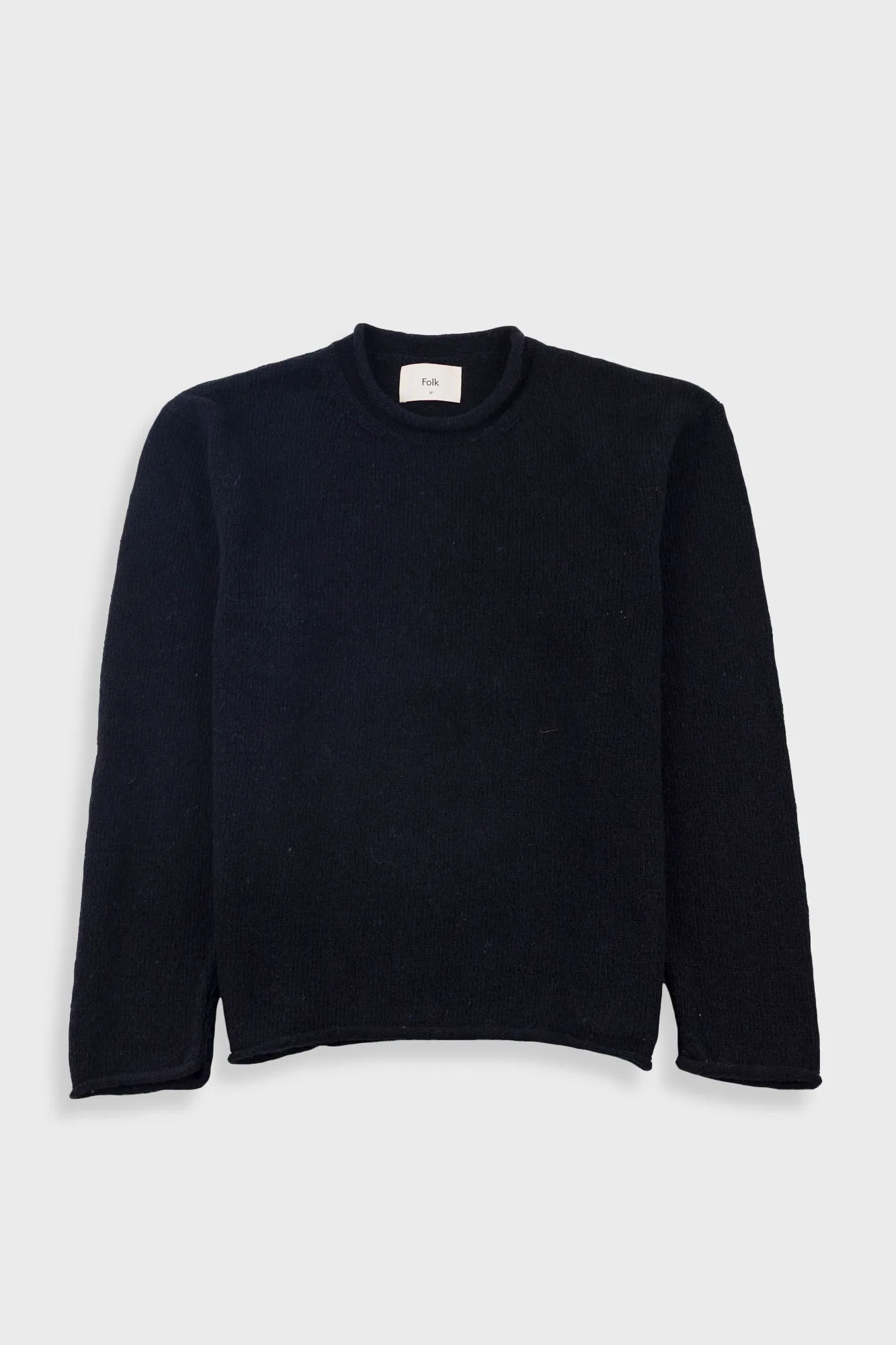 Slouch Crew - Black Charcoal Cast Intarsia sold by Folk