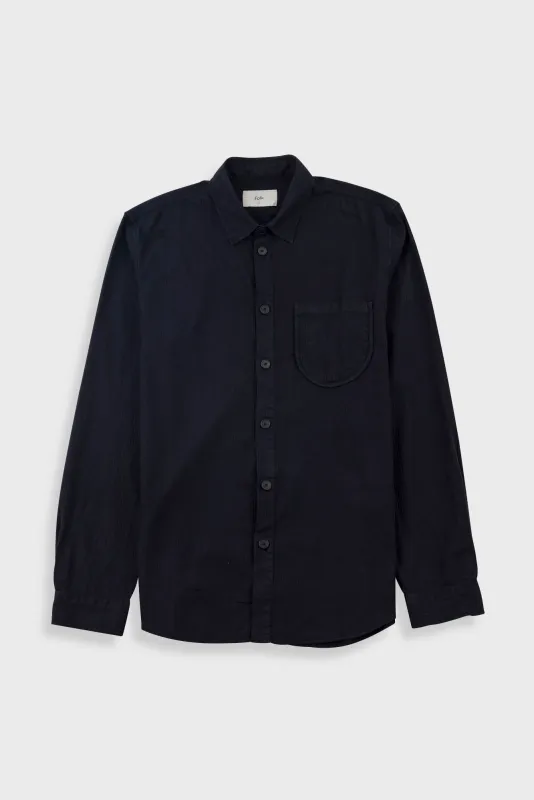 Herringbone Curve Shirt - Soft Black made by Folk