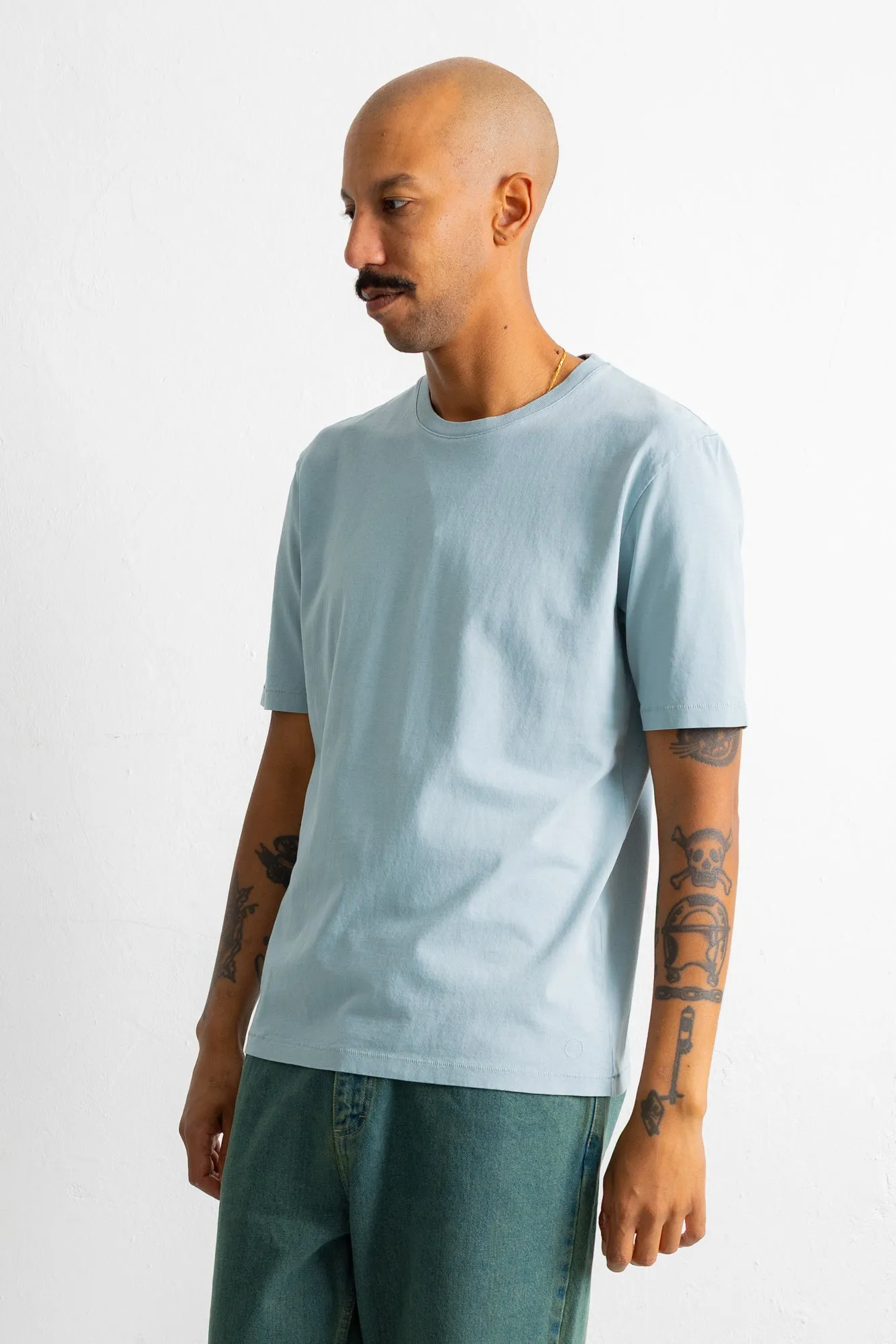 Contrast Sleeve T-Shirt - Blue Oxide sold by Folk product image thumbnail 2