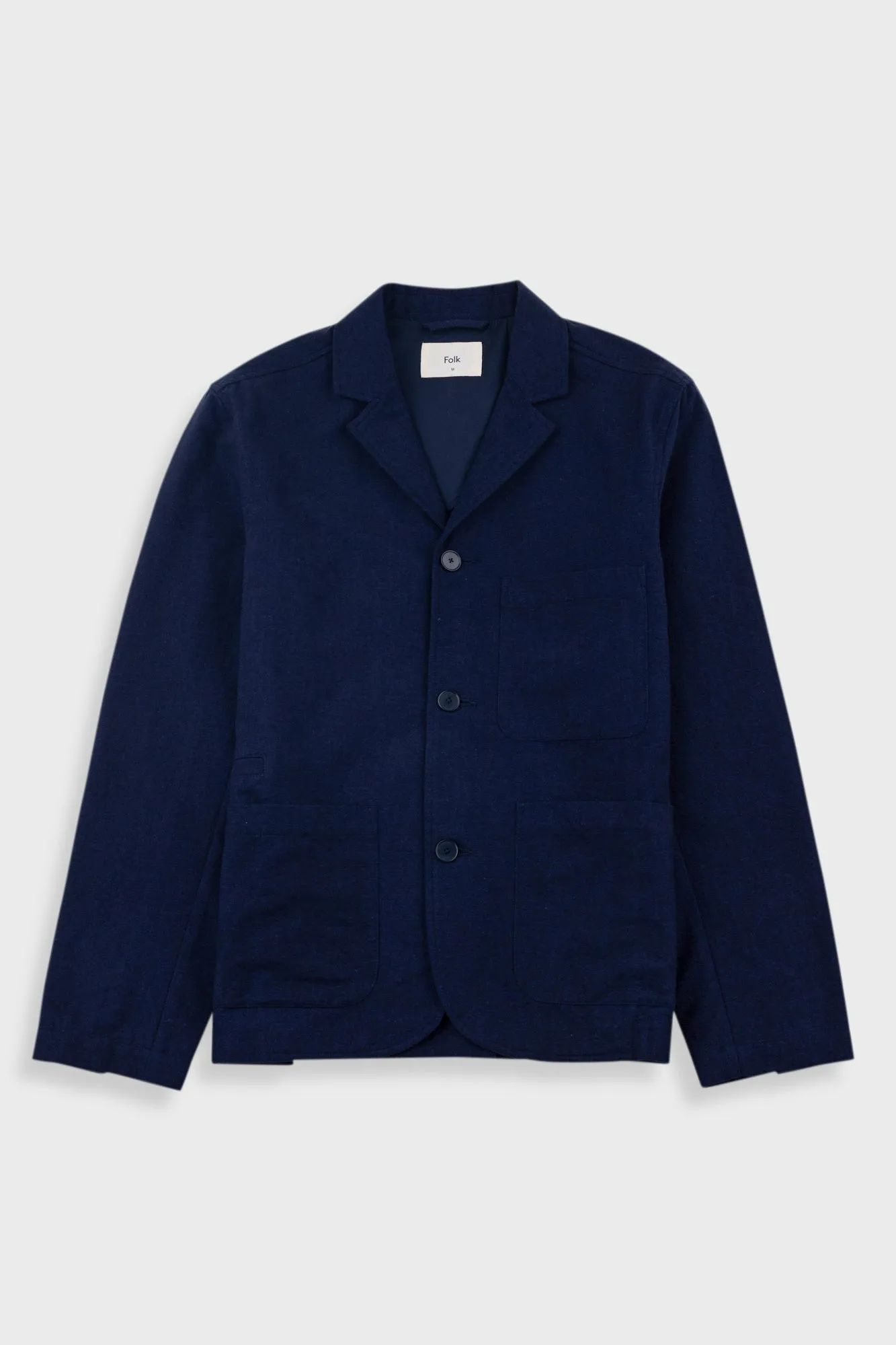 Wide Fit Blazer - Navy Lightweight Moleskin sold by Folk