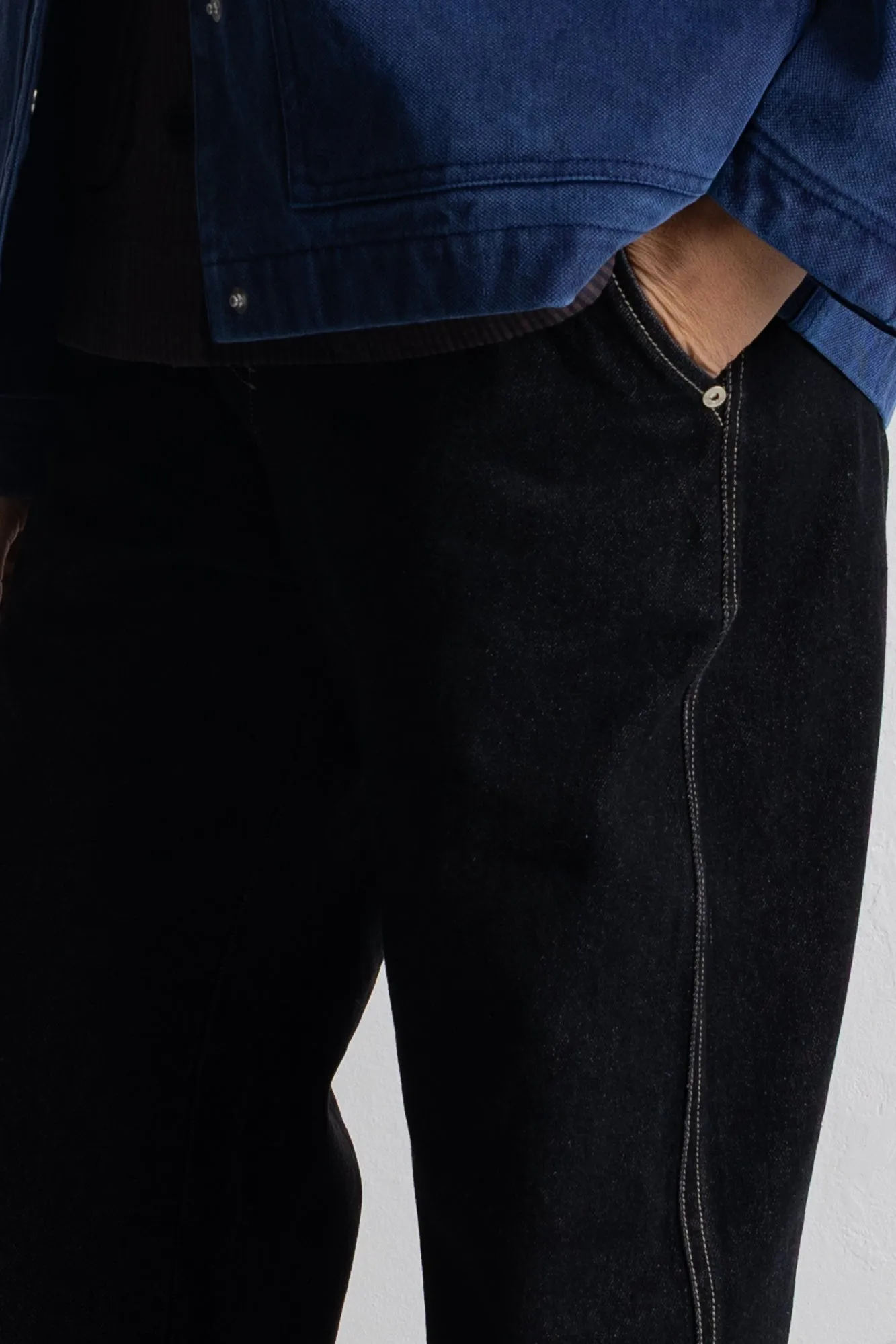 Barrel Trousers - Black Washed Denim sold by Folk product image thumbnail 2