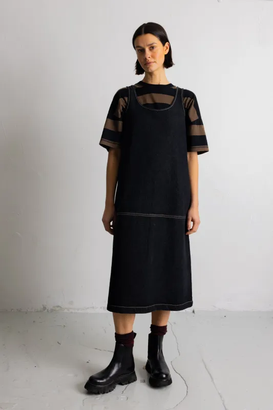 Slip Dress - Washed Black Denim made by Folk