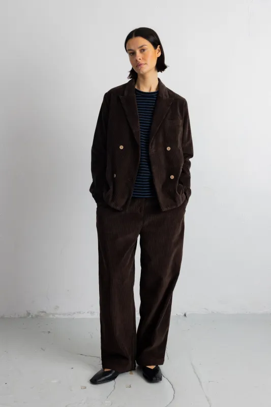 Relaxed Fit Blazer - Chocolate Chunky Cord made by Folk