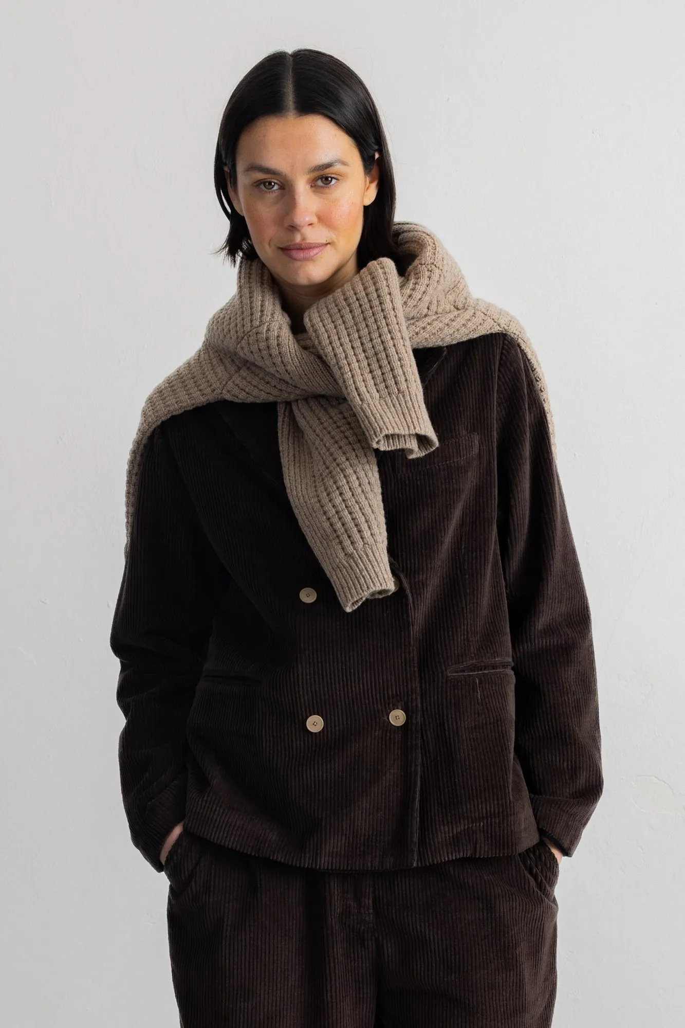 Relaxed Fit Blazer - Chocolate Chunky Cord sold by Folk product image thumbnail 4