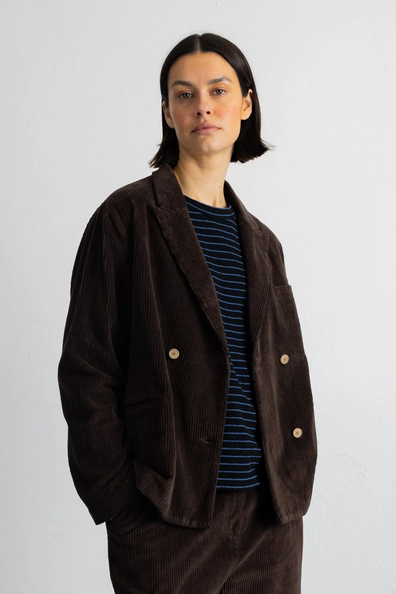 Relaxed Fit Blazer - Chocolate Chunky Cord sold by Folk product image thumbnail 2