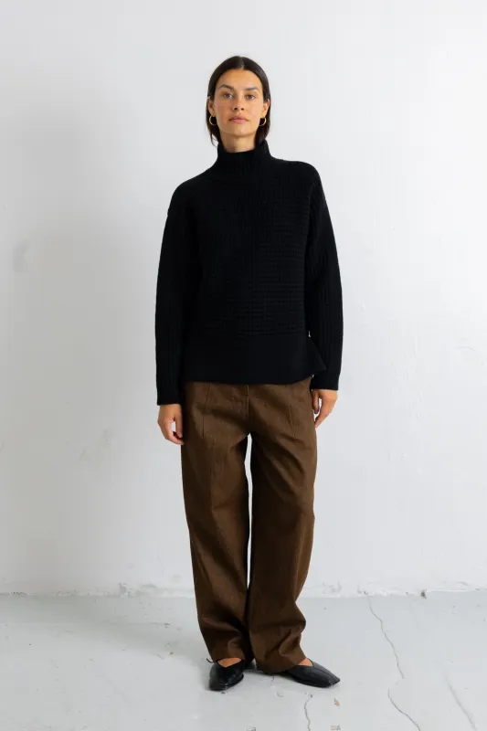 Open Funnel Jumper - Black made by Folk