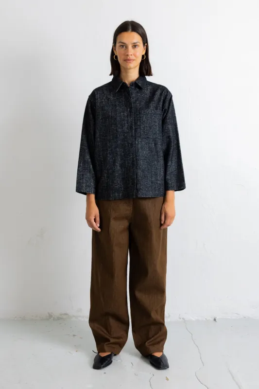 Baggy Trousers - Brown Denim made by Folk