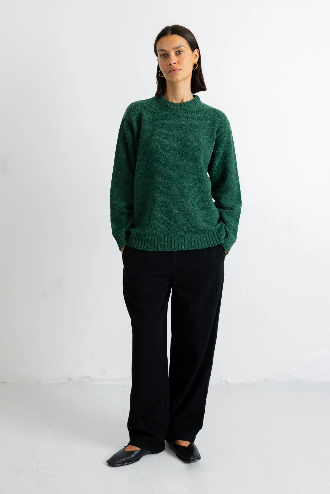 Crew Jumper - Bottle Green sold by Folk
