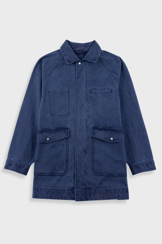 Car Coat - Indigo Canvas made by Folk