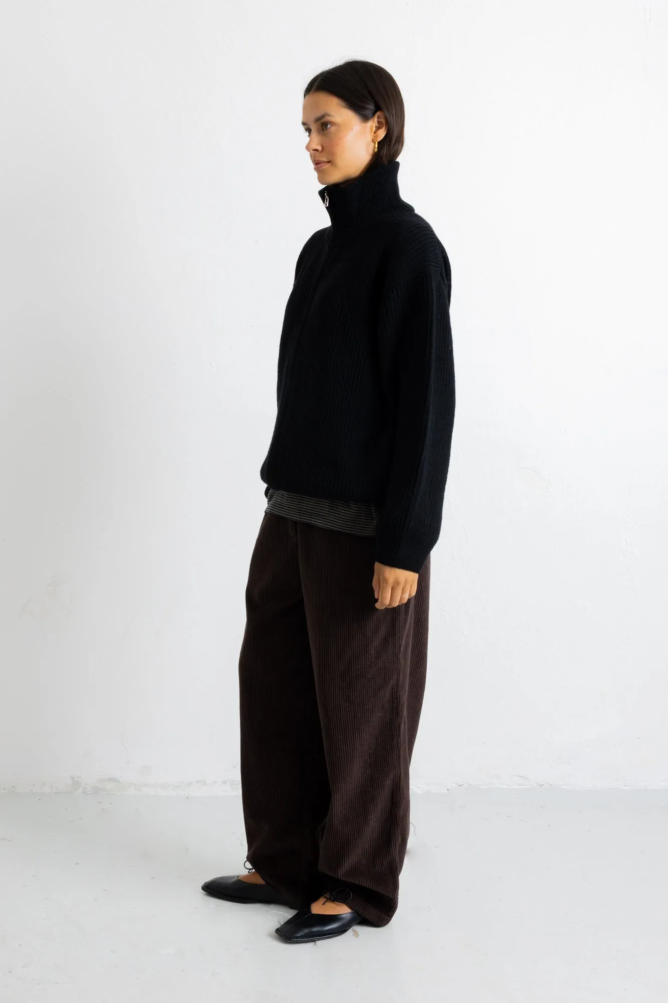 Zip Through Jumper - Black sold by Folk product image thumbnail 4