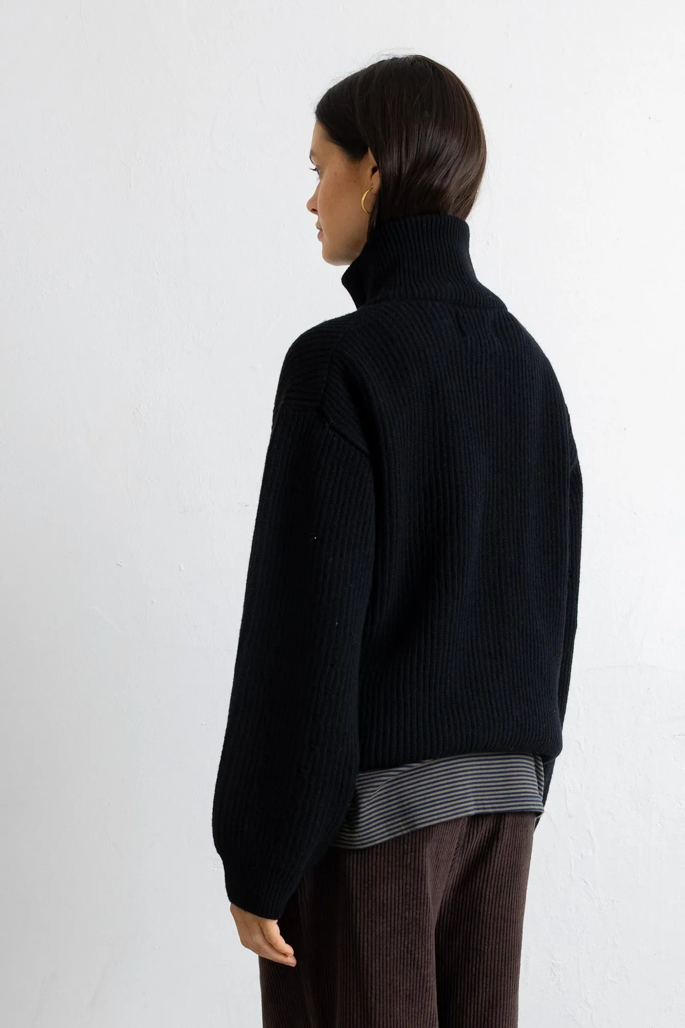 Zip Through Jumper - Black sold by Folk product image thumbnail 5