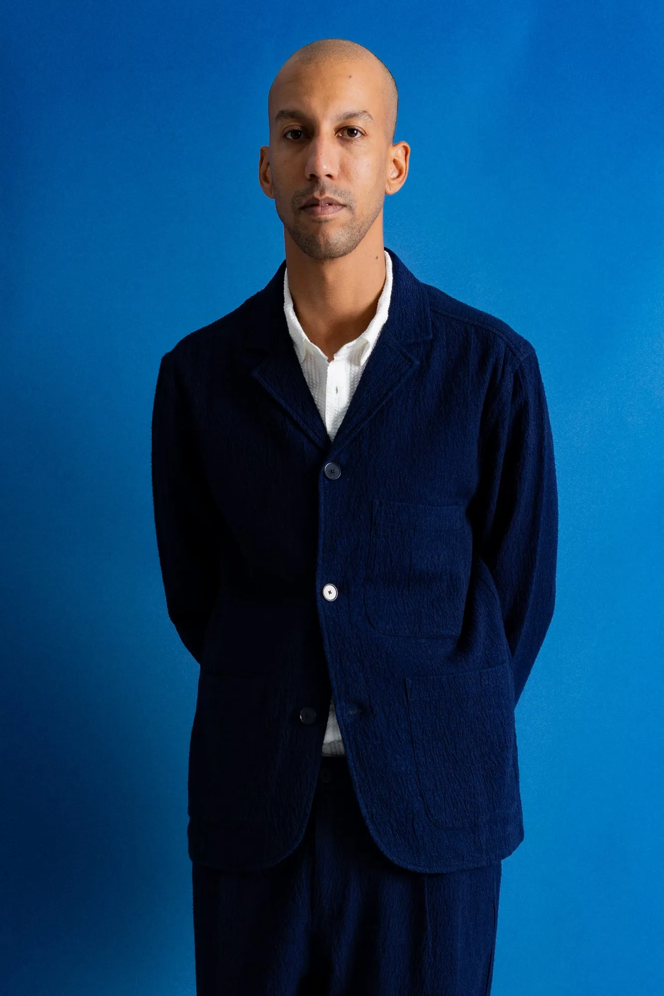 Wide Fit Blazer - Indigo Crepe sold by Folk product image thumbnail 3