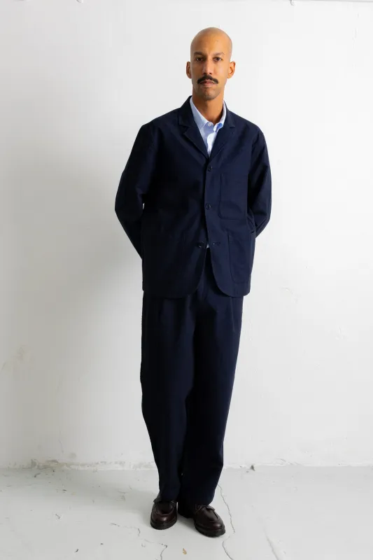 Wide Fit Suit - Navy Lightweight Moleskin made by Folk
