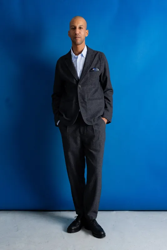 Assembly Suit - Charcoal Melange Wool made by Folk
