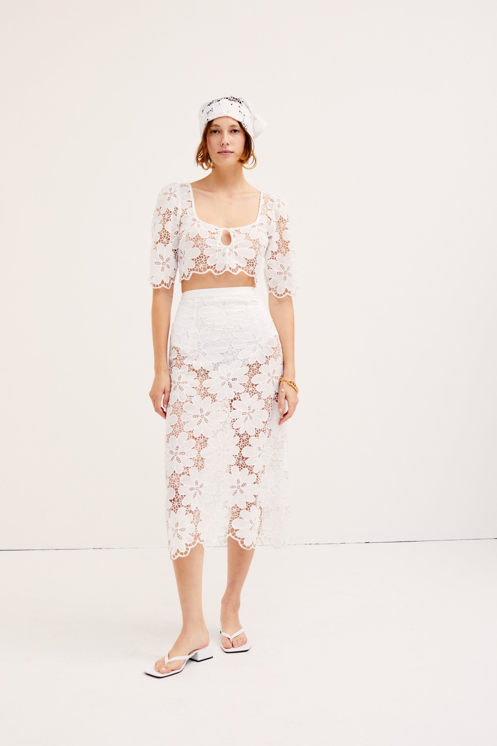 Malika Midi Skirt sold by For Love And Lemons