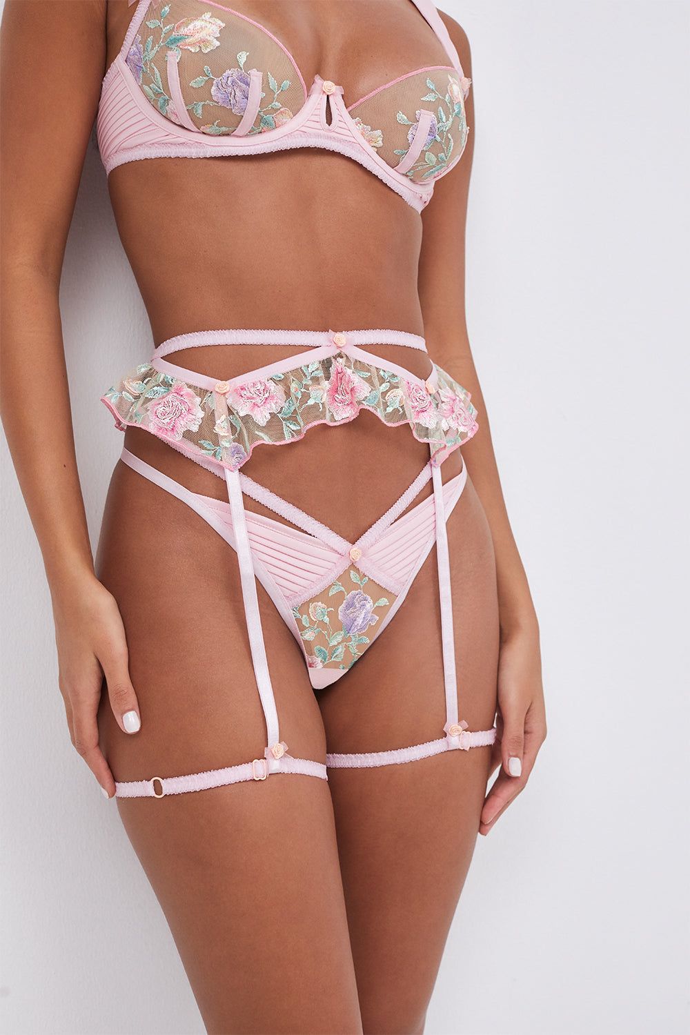 Pastel Watercolor Rose Garter sold by For Love And Lemons
