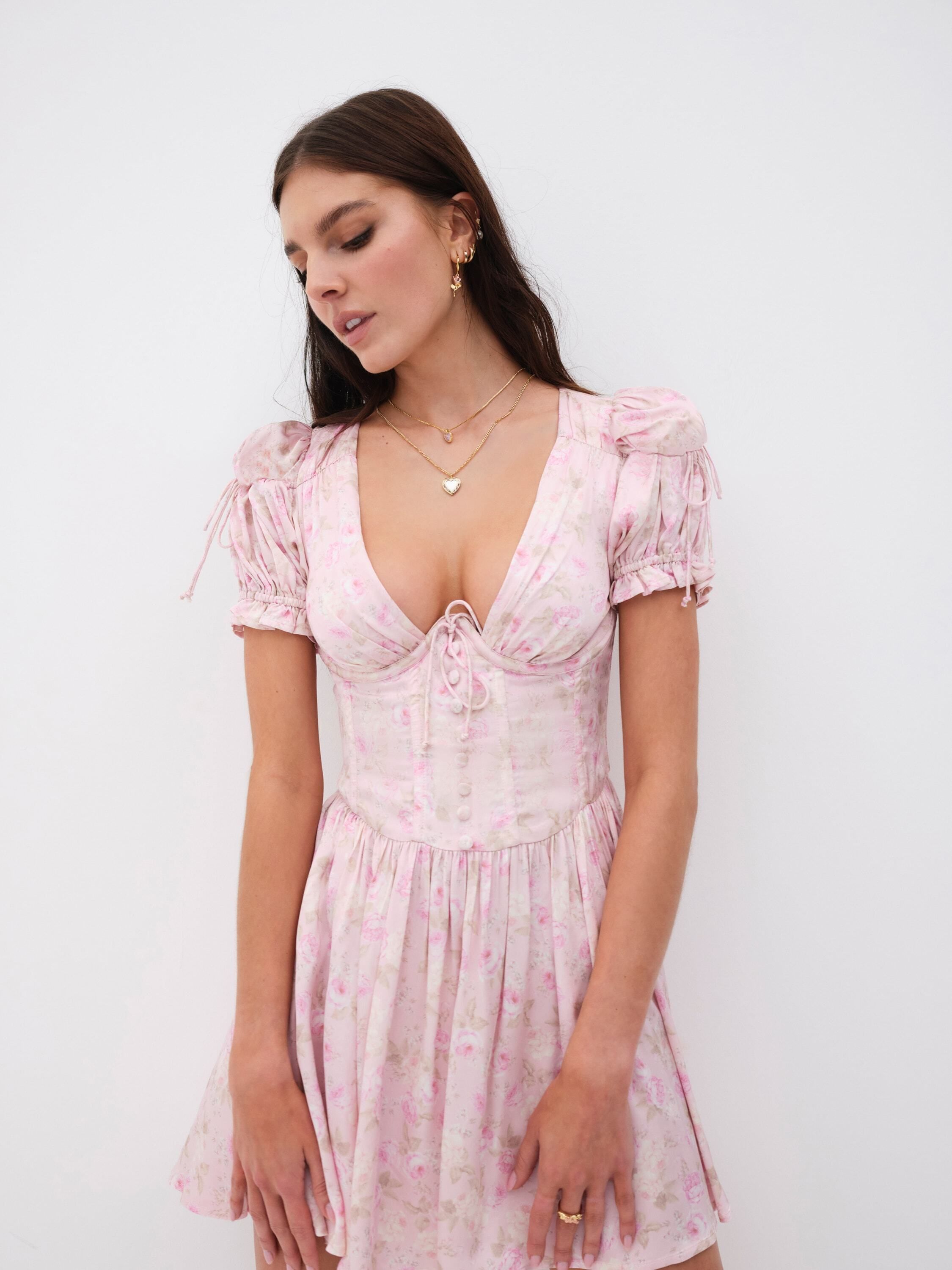 Paulina Puff Sleeve Mini Dress sold by For Love And Lemons product image thumbnail 2