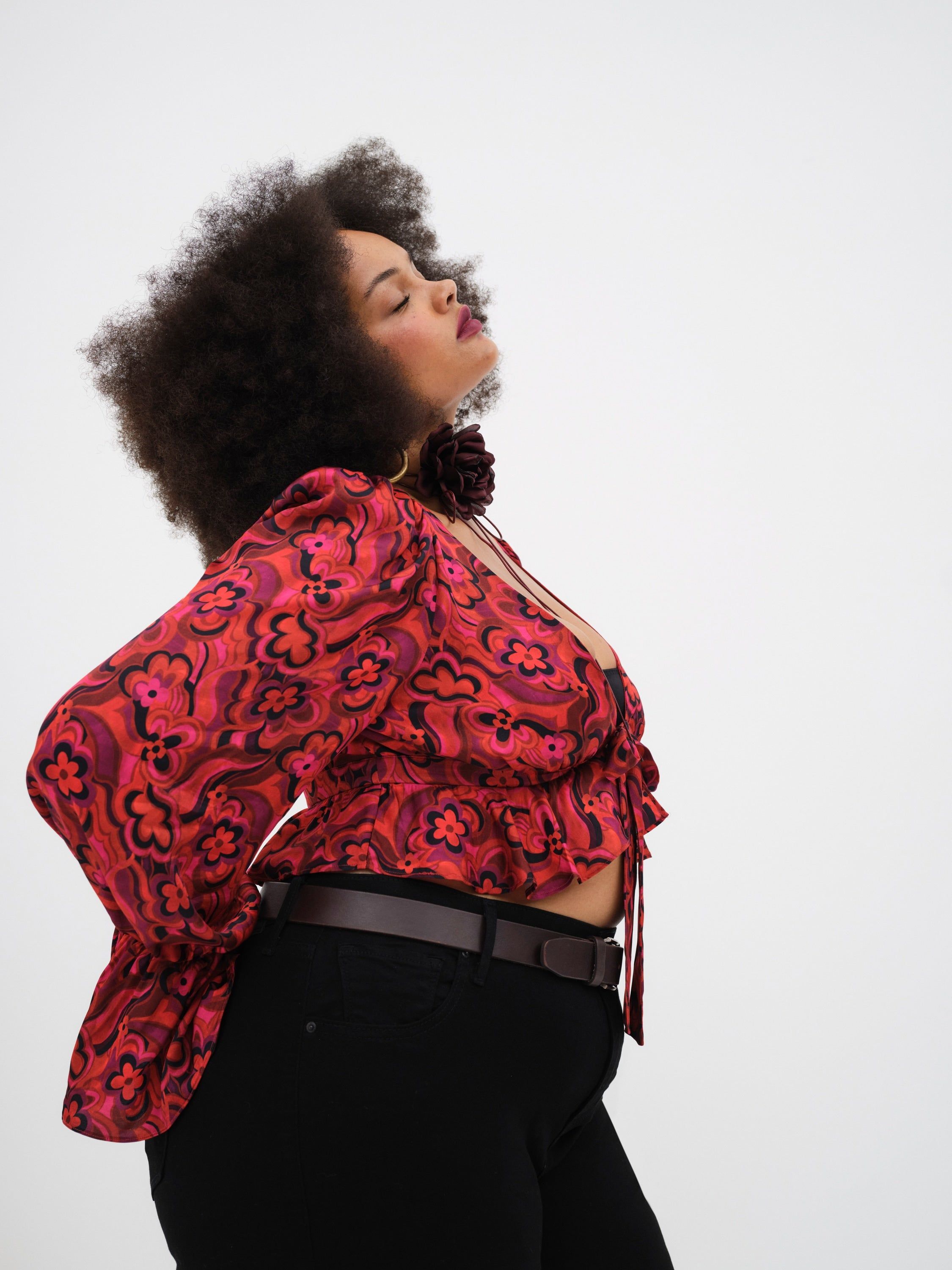 Davina Tie Front Blouse sold by For Love And Lemons product image thumbnail 3