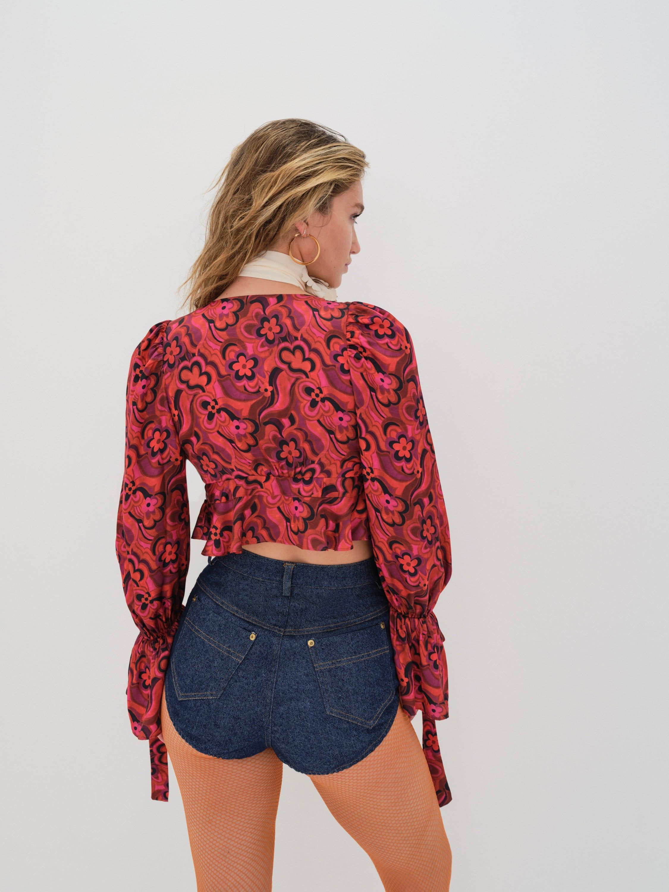 Davina Tie Front Blouse sold by For Love And Lemons product image thumbnail 8