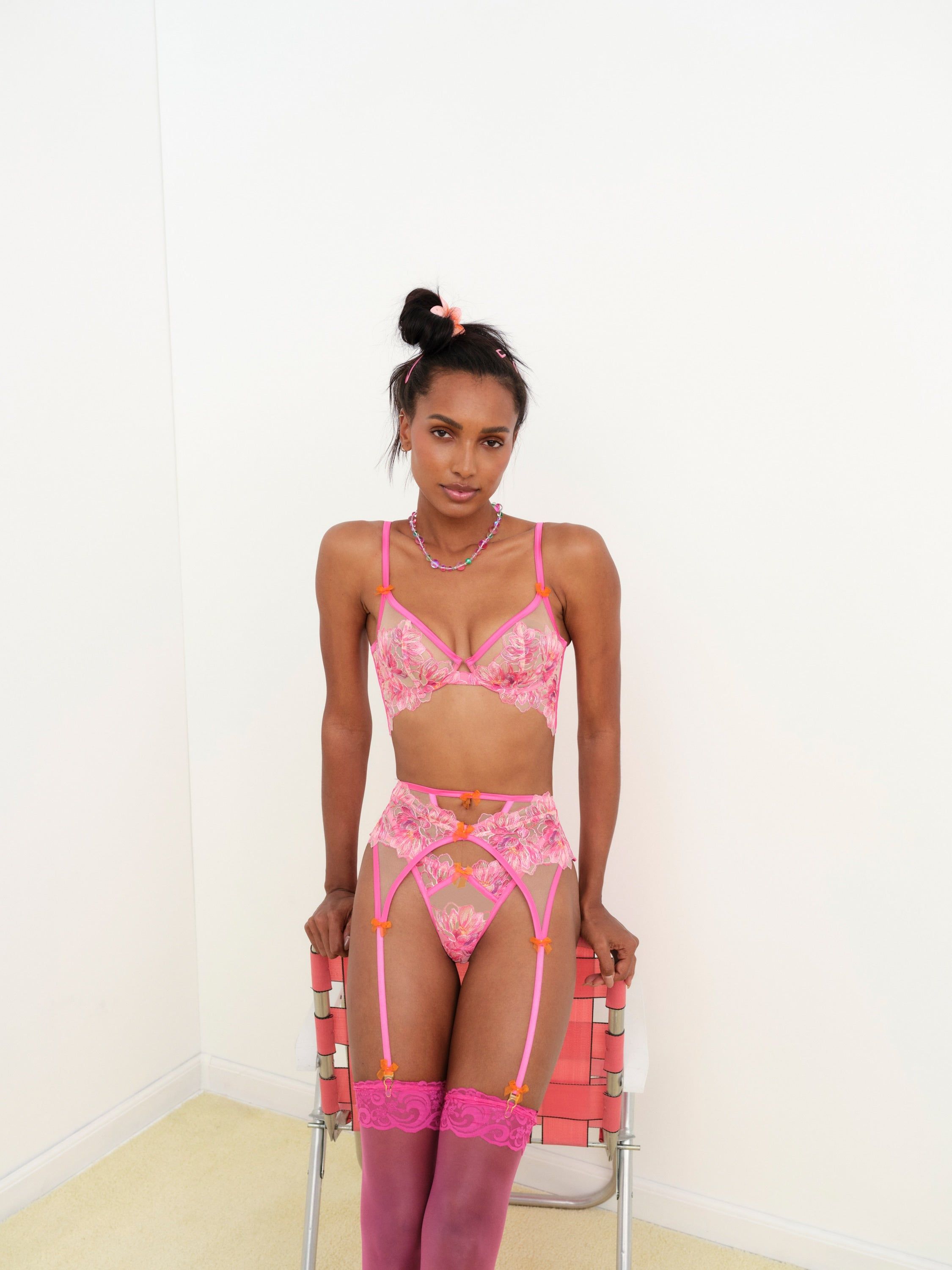 Hibiscus Embroidery Garter Belt sold by For Love And Lemons product image thumbnail 3