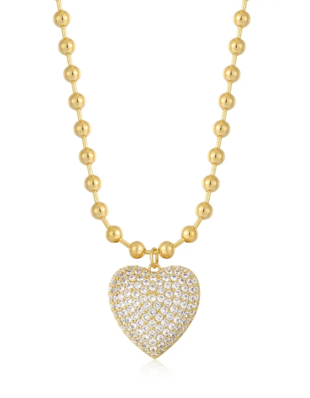 Luv Aj x FL&L Puffy Heart Statement Necklace sold by For Love And Lemons