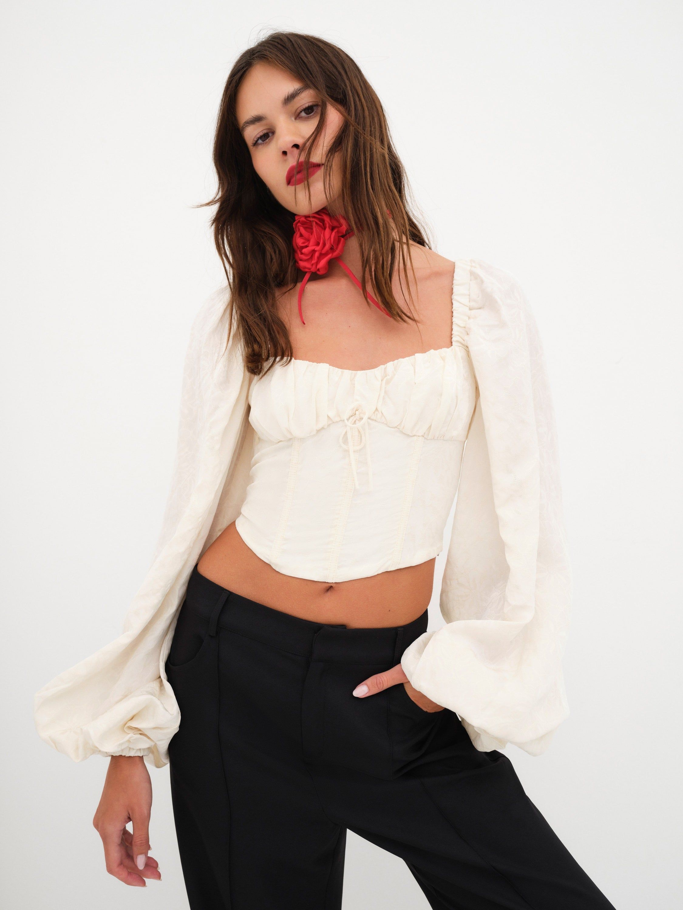 Janet Long Sleeve Corset Top sold by For Love And Lemons