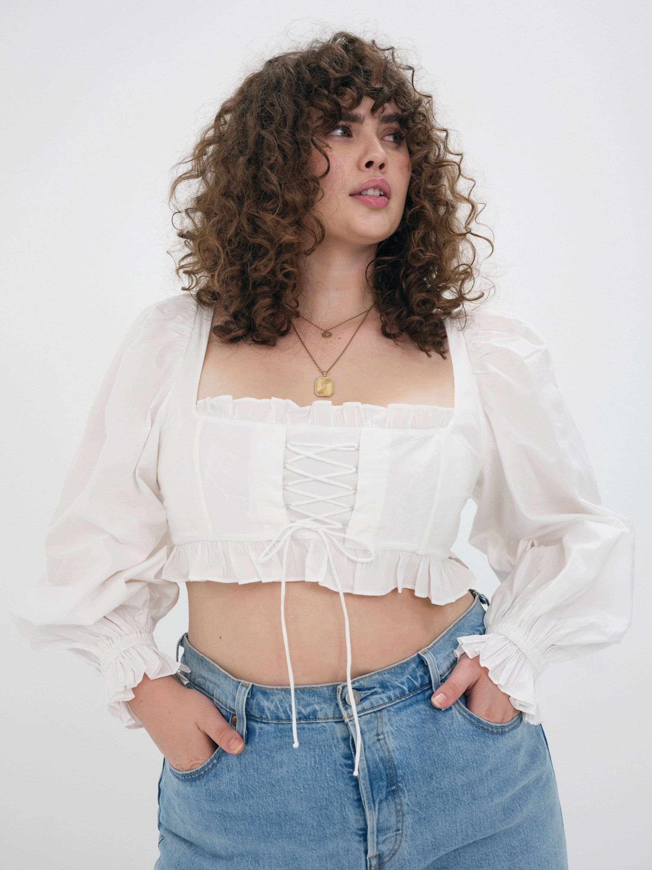 Heather Long Sleeve Corset Top sold by For Love And Lemons product image thumbnail 6