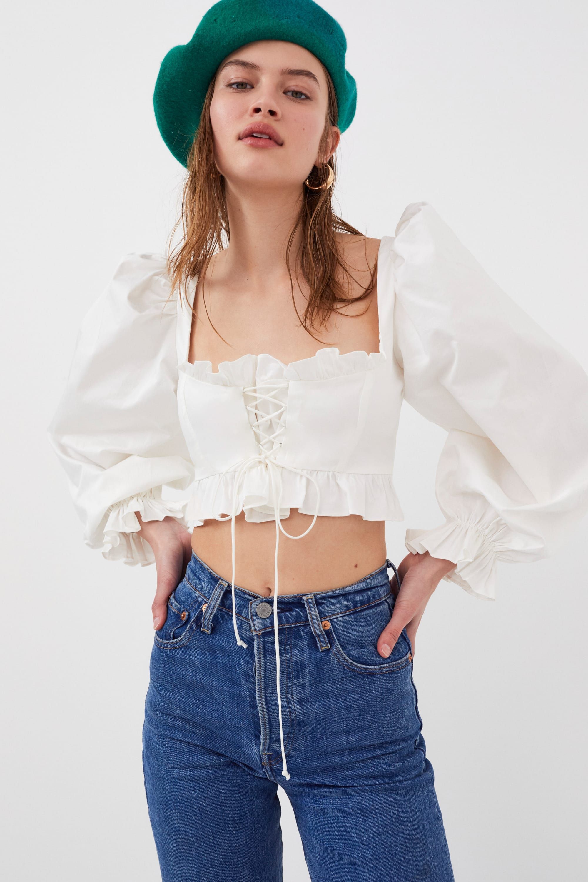 Heather Long Sleeve Corset Top sold by For Love And Lemons