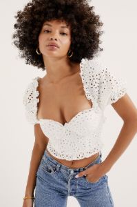 Becca Puff Sleeve Corset Top sold by For Love And Lemons