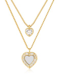 Luv Aj x FL&L Double Heart Charm Necklace Parallel
