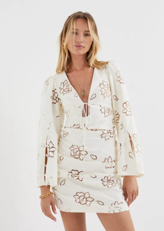 Renee Bell Sleeve Mini Dress sold by For Love And Lemons