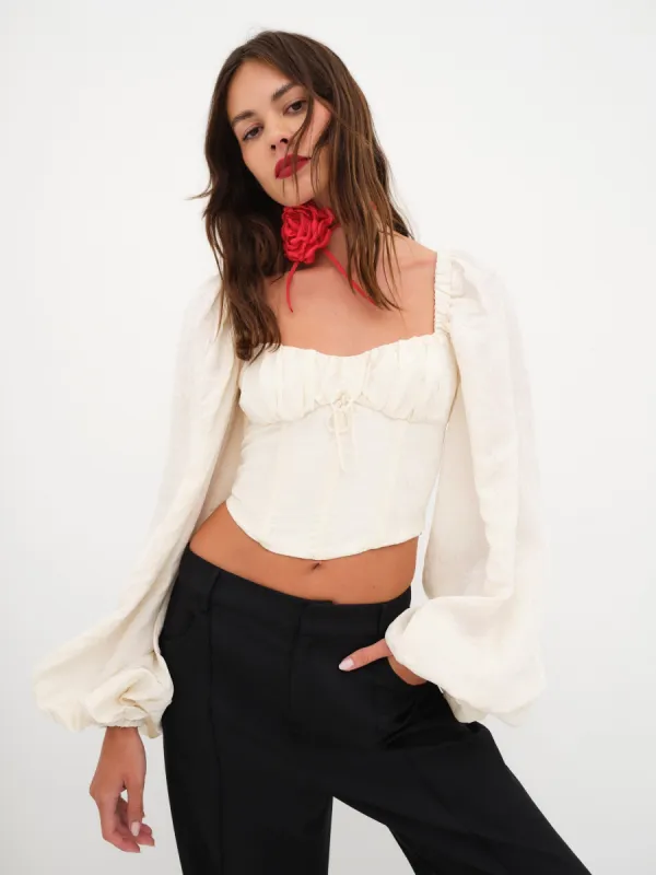 Janet Long Sleeve Corset Top sold by For Love And Lemons