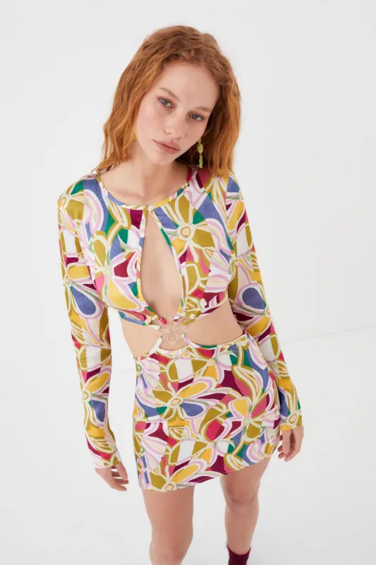 Thora Long Sleeve Mini Dress sold by For Love And Lemons